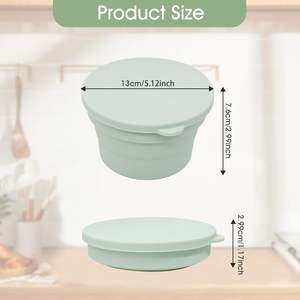 Ensemble de 4 paniers à pain en silicone, boîte à pâte à pizza empilable avec couvercle, contenants de rangement, accessoires de pâtisserie pour la cuisine - Product Image 2