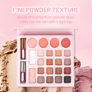 ชุดเครื่องสำอาง 3 in 1 ยอดขายดีที่สุด สำหรับตา ปาก และใบหน้า พาเลทอายแชโดว์ 24 สี ชิมเมอร์และแมท ติดทนนาน ใช้งานง่าย - Product Image 3