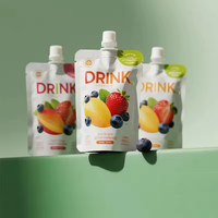 Pochettes d'emballage liquide en aluminium personnalisées de 100 ml, 200 ml, 300 ml, avec bec verseur pour boissons