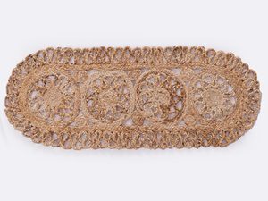 Alfombra de suelo de yute orgánico de tamaño personalizado, alfombra natural ecológica, antideslizante, bordada a mano, máquina de diseño Jacquard abstracto - Product Image 6