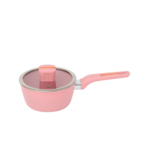 Juego de ollas y <span class=keywords><strong>sartenes</strong></span> Pink Kitchen de 7 piezas, antiadherentes, de aluminio forjado, aptas <span class=keywords><strong>para</strong></span> inducción, con tapas. - Product Image 3