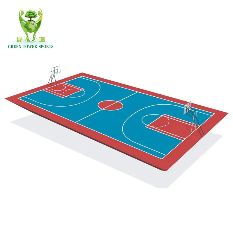Acryl und Polyurethan tragbares Outdoor-Tennis- und Basketballfeld Badmintonfeld PU