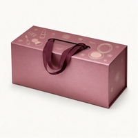 Boîte cadeau portable avec poignée, logo personnalisé, emballage cosmétique pour coffret cadeau de soins de beauté, vente en gros