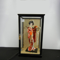 Petite poupée japonaise Geisha Antique, pouces, petite poupée japonaise en verre acrylique clair et en bois, présentoir