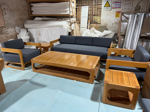 Disen-Juego de muebles modernos de lujo de alta calidad para exteriores, sofá de jardín de teca, silla, banco, mesa auxiliar, reposapiés para patio al aire libre - Product Image 3