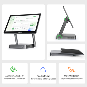 Gấp POS Tablet tất cả trong một 15.6 inch tiền mặt đăng ký máy tính bảng màn hình cảm ứng Win 10 Pro thiết bị đầu cuối máy hệ thống POS - Product Image 2