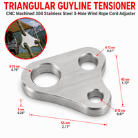 Boucle de réglage triangulaire en acier inoxydable personnalisée pour corde de vent, idéale pour l'extérieur et le tout-terrain, convient aux camping-cars et aux auvents