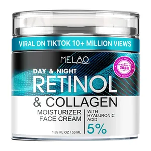 MELAO Crema Hidratante de Retinol, Niacinamida, Crema de Colágeno Reafirmante de Cuello Antienvejecimiento, con Ácido Hialurónico para Mujeres y Hombres