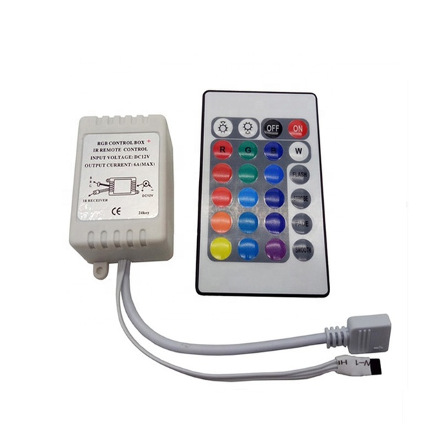 DC12V 24 Keys IR RGB Remote Control RGB Controller for LED Strip Lights Mini RGB LED Controller