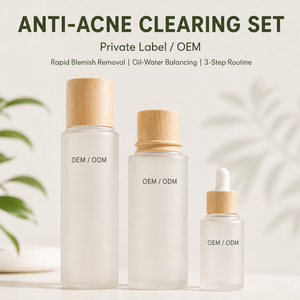 Set Anti-Acne a 3 Fasi con Acido Salicilico e Attivi Lenitivi, Produzione Diretta, Confezione Personalizzata ODM per Brand di Bellezza - Product Image 1