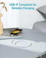Câble USB C vers USB C plat ANKER 60W, charge rapide 3A, câble de charge type C pour iPhone, série Samsung