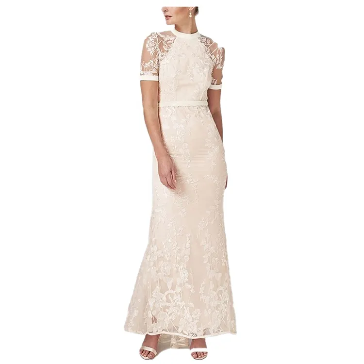 Модные элегантные платья макси с коротким рукавом и открытой спиной, STN-360