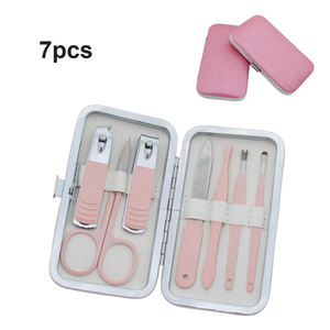 Coupe-ongles rose en acier inoxydable, ensemble de manucure, outils de pédicure portables pour orteils du visage, 18 pièces - Product Image 2