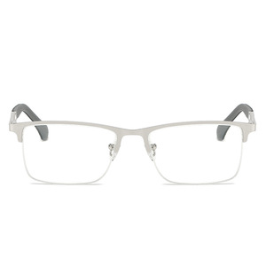 Nuovi Occhiali da Lettura di Alta Qualità Anti Luce Blu, Montatura Semi-Rimless alla Moda in Acciaio Inossidabile Argento/Nero/Grigio Canna di Fucile per Uomo - Product Image 4