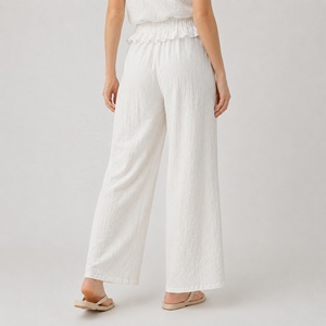 <span class=keywords><strong>Pantaloni</strong></span> a gamba larga a vita alta da <span class=keywords><strong>donna</strong></span>, casual estivi, <span class=keywords><strong>con</strong></span> <span class=keywords><strong>elastico</strong></span> in vita e coulisse, <span class=keywords><strong>con</strong></span> tasche - Product Image 4