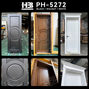 Puerta Interior Americana a Medida, Impermeable, Precolgada, Diseño Tradicional DDP, Panel Elevado, Madera Sólida, para Casas - Product Image 2