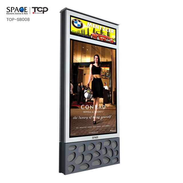 Waterproof Aluminum Alloy Outdoor LED Light Boxes Rectangle-Shaped Street Advertising Display for Sale