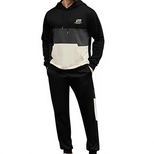 <b>Men</b> Solid Hooded Lightweight 100% Cotton Tracksuit Set Breathable Casual Long Sleeve Sweatshirt and <b>Pants</b> - Product Image 4
