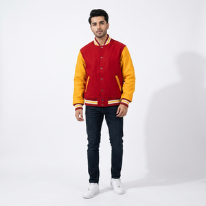 2026 Hot Sale Front Logo Embroidery College <b>Baseball</b> <b>Men's</b> Varsity <b>Jacket</b> Customized Color 100% Cotton Breathable Winter - Product Image 1