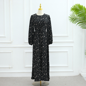 Nouvelle Collection 2025 Robes Élégantes et Modestes pour Femme Robes Abaya Florales avec Ceinture à Cordon <span class=keywords><strong>Robe</strong></span> Musulmane pour Femme Abaya - Product Image 5
