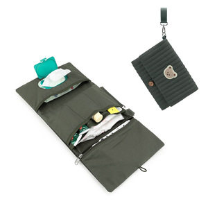 Sac de rangement pliable en coton pour couches, motif ours mignon, organisateur portable résistant à l'eau pour maman et bébé, sac de toilette suspendu - Product Image 6