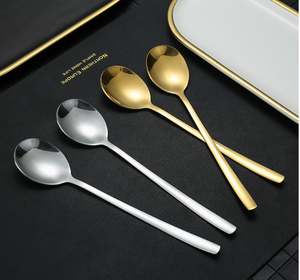 Cuchara para mezclar miel DFU0161 de color plateado dorado con mango largo - Product Image 5