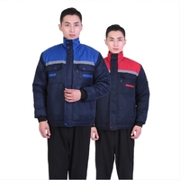 Al por mayor, mono de trabajo unisex de algodón cálido, impermeable, reflectante, con estampado por transferencia térmica, para fábrica y almacenamiento en frío, con protección contra pinchazos