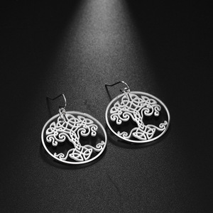 Nuovo arrivo <span class=keywords><strong>orecchini</strong></span> alla moda in <span class=keywords><strong>acciaio</strong></span> inossidabile per le donne fatto a mano elegante elegante Logo <span class=keywords><strong>albero</strong></span> <span class=keywords><strong>della</strong></span> <span class=keywords><strong>vita</strong></span> graziosi gioielli a Clip - Product Image 5