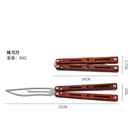 Couteau papillon CNC du fabricant, manche en bois, aluminium aéronautique intégré 6061CSG0, non affûté, pour entraînement, personnalisable