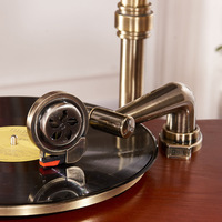 Tourne-disque vintage rétro avec Bluetooth, décoration de salon, ancien lecteur de disques, système audio Hi-Fi créatif