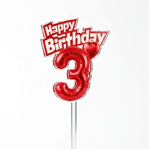 Decorazione per Torta di Compleanno Personalizzata in Acrilico Stampato UV 3D, Palloncino Ecologico con Numero 0-9 per Feste di Compleanno - Product Image 5
