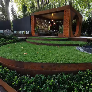 Corten Steel Lawn Edging with Spikes Pre-drilled Holes <b>Rustic</b> Weatherproof for Yard Flower <b>Beds</b> - Product Image 4