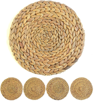 Napperon en jacinthe d'eau vintage rond naturel fait à la main écologique en gros XL pour la décoration de table à manger de mariage