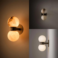 Lampe murale moderne en albâtre de style français, luxe léger, pour chambre à coucher, chevet, style antique, design de créateur, pour gîte, lampe d'escalier