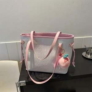 THK New Fashion Women's Large-Capacity Single-Shoulder Korean-Style <b>Tote</b> <b>Bag</b> Solid Color Ladies Messenger <b>Bag</b> - Product Image 5