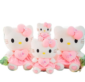 新しいスタイルかわいいキティぬいぐるみハグハート猫布人形枕ハロー猫ぬいぐるみメーカーギフト