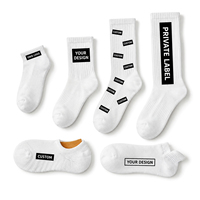 Chaussettes en coton blanc avec logo, chaussettes de sport classiques pour hommes, chaussettes de marque, chaussettes personnalisées, chaussettes de sport personnalisées