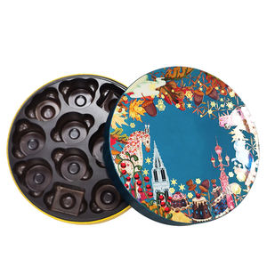 Custom Plastic <strong>Tray</strong> Circular Chocolate Macaron Gift Boxes Round Paper Packaging Box Valentine Chocolate <strong>Candy</strong> Box - Product Image 1