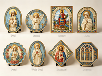 Artigianato in Resina Personalizzato di San Floriano Patrono dei Vigili del Fuoco, Piatto 3D in Rilievo, Decorazione Artistica per Chiesa Cattolica e Casa, Ornamento da Parete