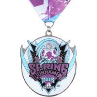 Médaille de sport en métal personnalisée en gros Conception du fabricant Impression UV Technique de coulée pour les souvenirs de course de marathon