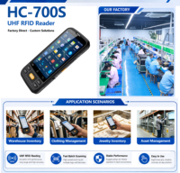 Lector/Escritor RFID UHF Industrial HC-700S, PDA Resistente con Android y Escáner de Códigos de Barras 1D/2D