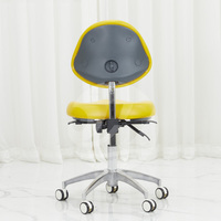 Mobilier commercial de salon cadre en acier chromé PU tournant réglable hôpital médecin chaise tabouret avec dossier