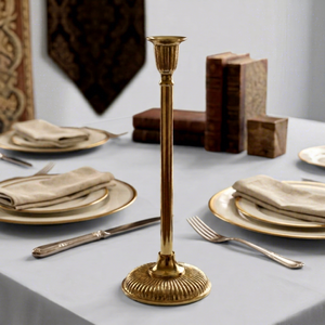 Superior Quality Fancy Tapered Candlestick Metal Aluminum <b>Gold</b> color Finished T-Light <b>Candle</b> <b>Holder</b> for Christmas - Product Image 1