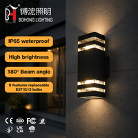 Lampe murale LED extérieure en aluminium, design moderne, longue bande, étanche IP65, pour la décoration de la cour, de la villa, du parc, de l'hôtel