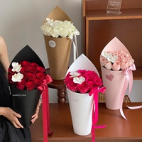 Buket Kerucut Mawar Romantis Kreatif Bunga Sabun Buatan Ember Bunga Hadiah Ulang Tahun Festival Qixi