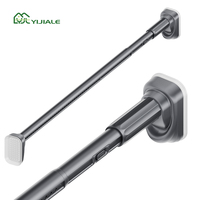 Tringle à rideau télescopique YIJIALE OEM, échantillon rapide, installation facile en un clic, 0,7-1,2 m, 32 mm, gris foncé, pour salle de bain et fenêtre