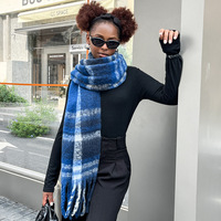 Écharpe d'hiver douce au toucher cachemire, en polyester léger, luxueuse, à motif écossais, écharpes et châles pour femmes