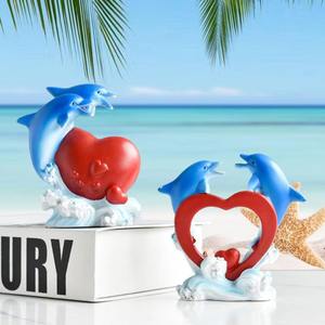 Venta caliente creativa hecha a mano resina Animal escultura Linda figura de delfín para decoración del hogar regalo y artesanías - Product Image 3