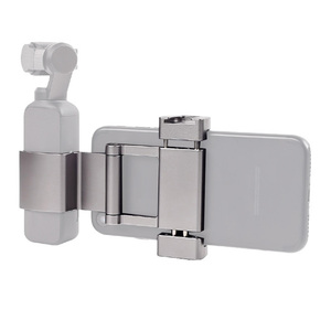 GREATYYT Soporte para teléfono de aleación de aluminio Clip-On Micrófono móvil Luz de relleno Bolsillo Compatible <span class=keywords><strong>Osmo</strong></span> <span class=keywords><strong>Pocket</strong></span> 1/2 Accesorio de acción deportiva - Product Image 1