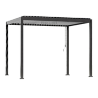 Pergola à toit à lames orientables pour l'extérieur, pavillon, bâtiments de jardin, pergola en aluminium à lames orientables bioclimatique rétractable et imperméable, manuelle